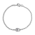 Moissanite Bracelet in Platinum Over Sterling Silver (10.50 In) 1.00 ctw - Sticky add to cart bar