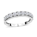 Moissanite Arthritis Half Eternity Band Ring in Rhodium Over Sterling Silver, Moissanite Band, Moissanite Ring,Sterling Silver Ring 1.00 ctw (Size 10) - Sticky add to cart bar