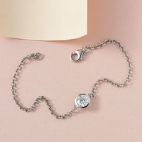 Moissanite Bracelet in Platinum Over Sterling Silver (10.50 In) 1.00 ctw