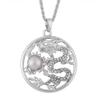 Austrian CrystaGray Resin and Austrian Crystal Dragon Pendant Necklace 24-26 Inches in Silvertonel and Resin Dragon Pendant Necklace 24-26 Inches in Silvertone