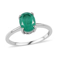 Emeraldine Quartz (Triplet) Solitaire Ring in Platinum Over Sterling Silver (Delivery in 7-10 Business Days) 2.20 ctw - Sticky add to cart bar