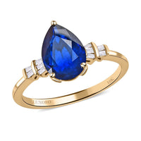 LUXORO 10K Yellow Gold Premium Tanzanian Blue Spinel, Diamond (G-H, I3) Ring (Size 6.0) (2 g) 2.35 ctw