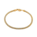 10K Yellow Gold 3.5mm 2-Tone Ice Chain Bracelet (8.00 In) 6.3 Grams - Sticky add to cart bar