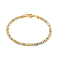 10K Yellow Gold 3.5mm 2-Tone Ice Chain Bracelet (8.00 In) 6.3 Grams