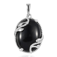 Karis Black Onyx Fancy Pendant without Chain in Platinum Bond 14.50 ctw