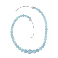 Aquamarine Beaded Necklace| Beads Necklace| Princess Length Necklace| Sterling Silver Necklace| Magnetic Clasp Necklace |Blue Necklace For Women 328.50 ctw