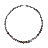 Malagasy Labradorite Beads Necklace, Beaded Necklace, Sterling Silver Necklace, 20 Inch Necklace 252.50 ctw