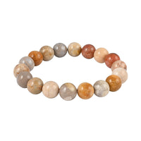 Multi Color Fossil Coral Beaded Stretch Bracelet 180.00 ctw