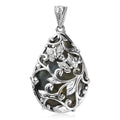 Malagasy Labradorite 35.20 ctw Fancy Pendant without Chain in Platinum Over Copper with Magnet - Sticky add to cart bar