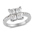 Moissanite Ring in Platinum Over Sterling Silver (Delivery in 5-7 Business Days) 1.65 ctw - Sticky add to cart bar