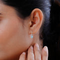 Premium Mangoro Aquamarine and White Zircon Lever Back Earrings in Platinum Over Sterling Silver 2.00 ctw - Sticky add to cart bar