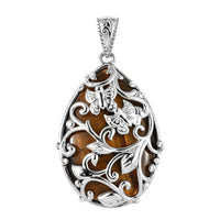 Tiger's Eye Pendant in Platinum Over Copper 30.50 ctw