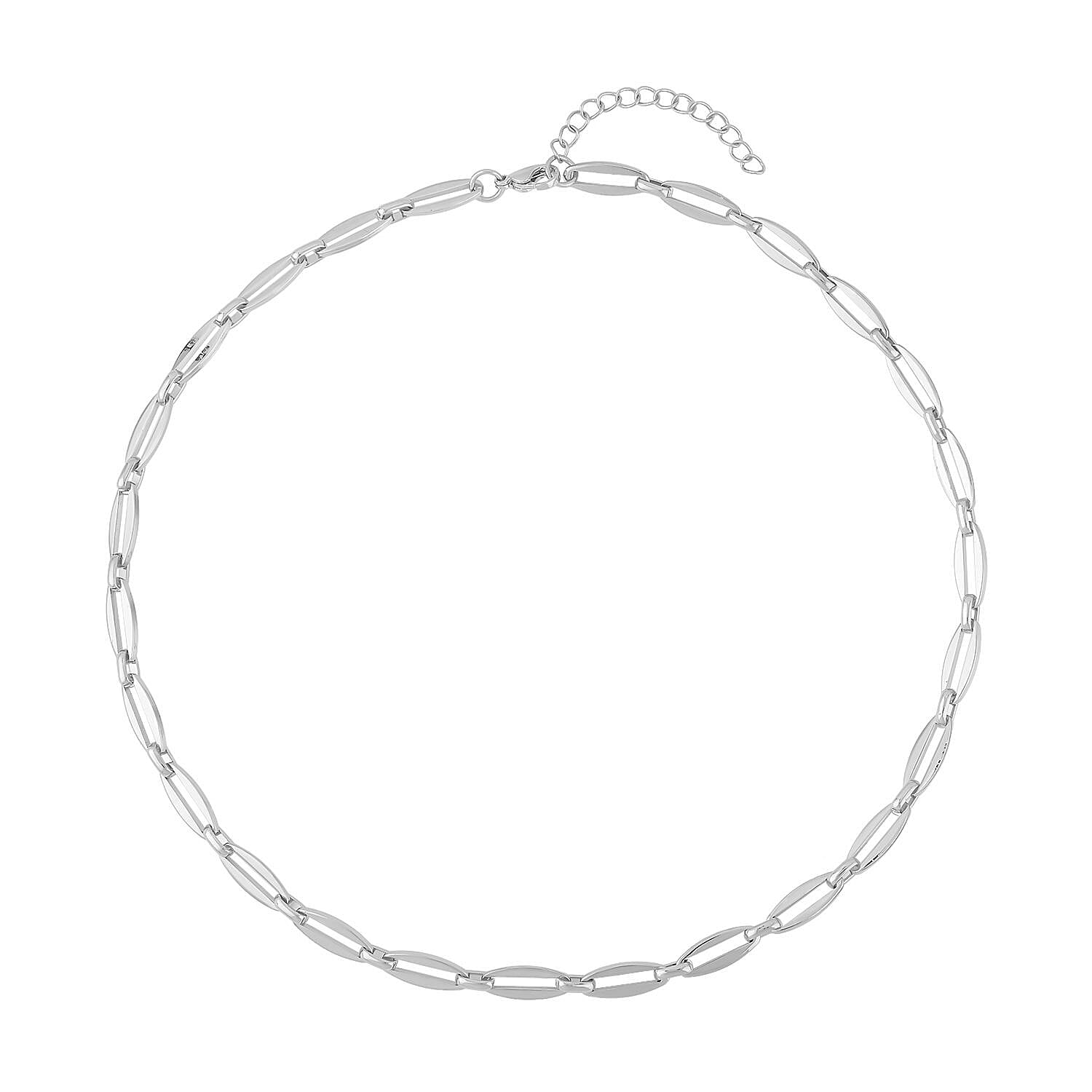 Twisted Mirror Link Chain Necklace 20-22 Inches in ION Plated Yellow Gold Stainless Steel