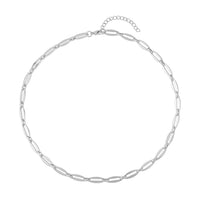 Twisted Mirror Link Chain Necklace 20-22 Inches in ION Plated Yellow Gold Stainless Steel