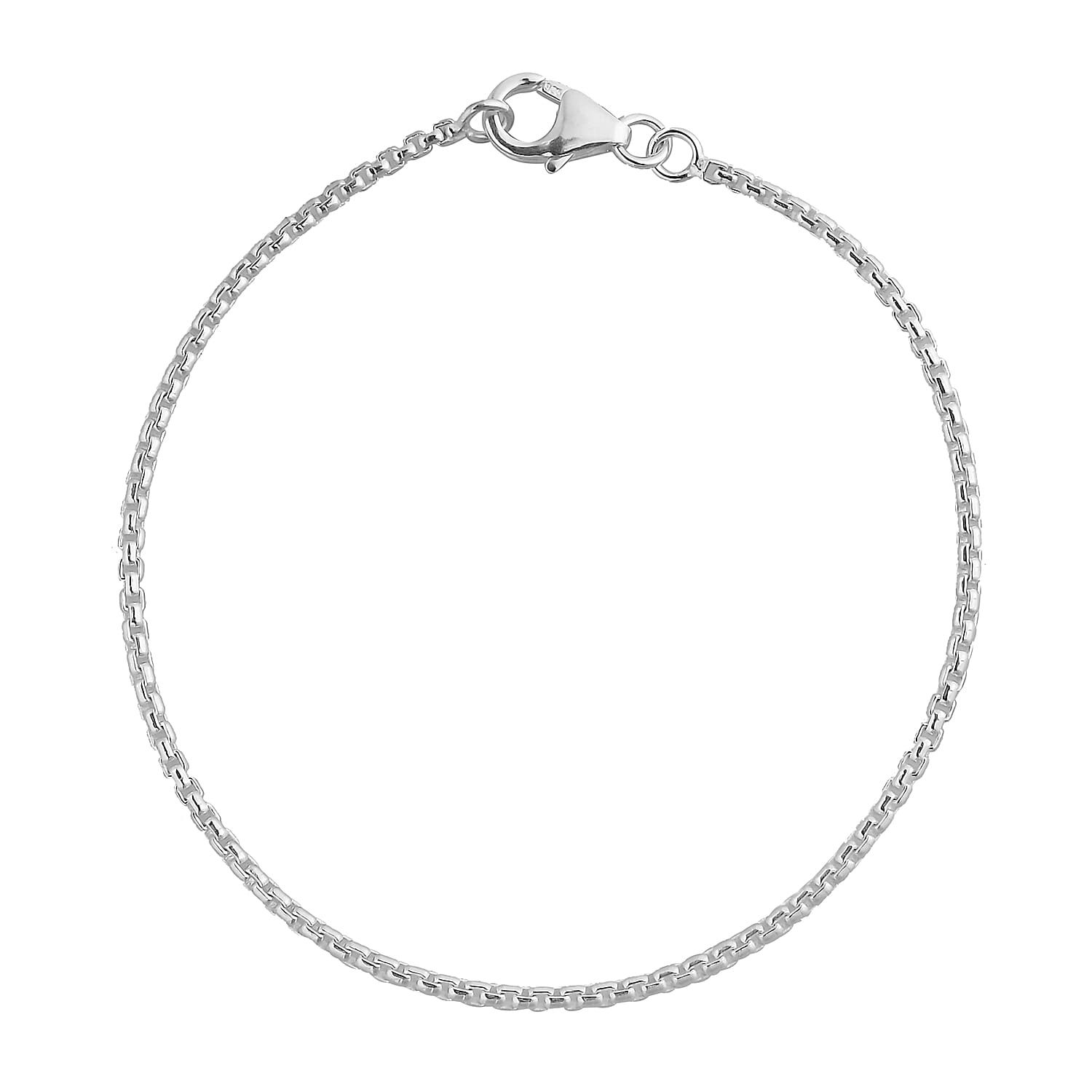 Artisan Crafted Sterling Silver Curb Bracelet (7.25 In) (2.90 g)