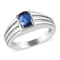 Kashmir Kyanite Men's Ring in Stainless Steel (Size 14.0) 1.00 ctw - Sticky add to cart bar