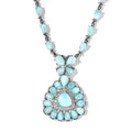 Premium Larimar and White Zircon Necklace 18 Inches in Platinum Over Sterling Silver 23.10 ctw - Sticky add to cart bar