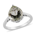 AAA Montezuma Prasiolite Solitaire Ring in Platinum Over Sterling Silver 3.85 ctw - Sticky add to cart bar