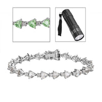 TLV Mexican Hyalite Opal, Moissanite Bracelet in Platinum Over Sterling Silver (7.25 In) with Free UV Torch 9.00 ctw