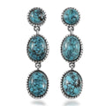 Artisan Crafted Blue Moon Turquoise Dangling Earrings in Sterling Silver 8.10 ctw - Sticky add to cart bar