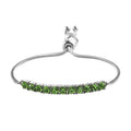 Peridot Color Crystal Bolo Bracelet in Stainless Steel | Tarnish-Free, Waterproof, Sweat Proof Jewelry - Sticky add to cart bar