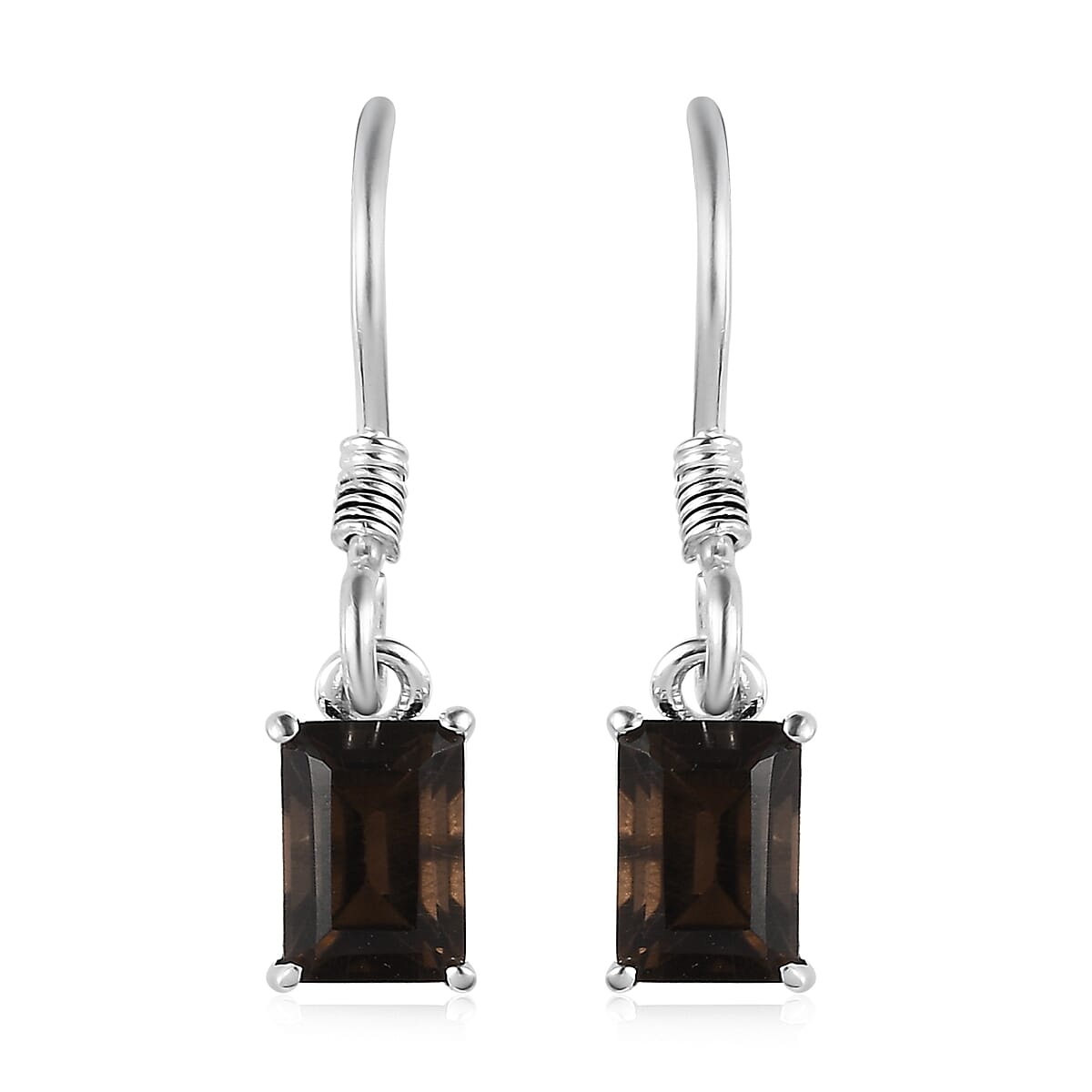 Brazilian Smoky Quartz Earrings in Sterling Silver 1.85 ctw
