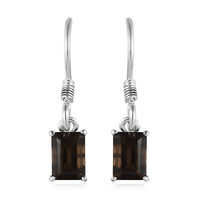 Brazilian Smoky Quartz Earrings in Sterling Silver 1.85 ctw