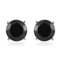 Thai Black Spinel Solitaire Stud Earrings in Stainless Steel 9.90 ctw