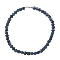 Green Cracled Dream Agate Beaded Necklace 18 Inches in Sterling Silver 250.00 ctw