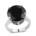 Natural Thai Black Spinel Solitaire Ring in Stainless Steel 8.85 ctw - Sticky add to cart bar