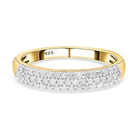 White Diamond 0.51 ctw Ring in Vermeil YG Over Sterling Silver (Size 10)