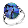 Abalone Shell Solitaire Ring in Sterling Silver - Sticky add to cart bar