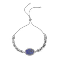 Lapis Lazuli Bolo Bracelet in Stainless Steel