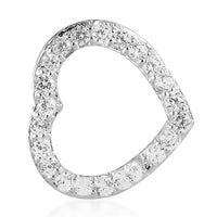 Natural White Zircon Heart Pendant in Sterling Silver 1.15 ctw