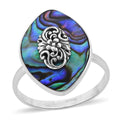 Abalone Shell Solitaire Ring in Sterling Silver (Size 10.0) - Sticky add to cart bar