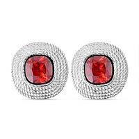 Simulated Red Diamond 6.00 ctw Earrings in Stainless Steel