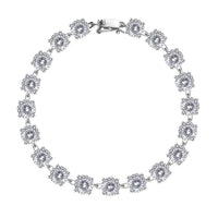 LUXORO 10K White Gold 120 Facets Moissanite Bracelet (6.50 In) 4.10 Grams 15.15 ctw