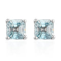 Cambodian Blue Zircon Solitaire Stud Earrings in Platinum Over Sterling Silver 1.75 ctw - Sticky add to cart bar