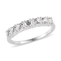 Natural White Zircon 7 Stone Ring in Sterling Silver 1.15 ctw - Sticky add to cart bar