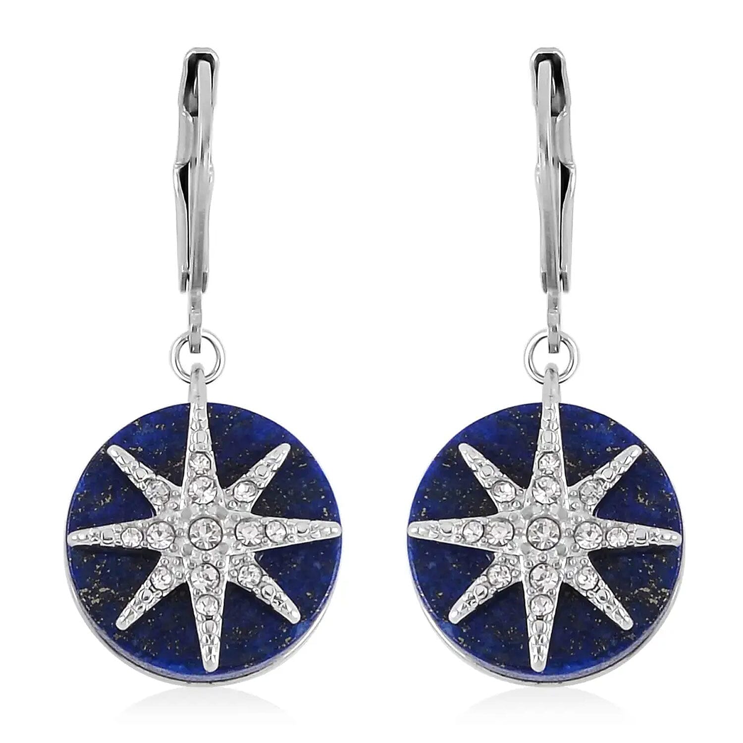Lapis Lazuli Earrings in Stainless Steel 2.00 ctw