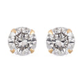 14K Yellow Gold Crystal(4mm) Solitaire Stud Earrings - Sticky add to cart bar