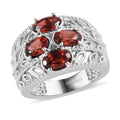 KARIS Mozambique Garnet Ring in Platinum Bond (Size 10.0) 1.90 ctw - Sticky add to cart bar