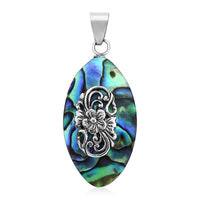 Abalone Shell Floral Pendant