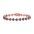 Premium Natural Tanzanian Wine Garnet Bracelet in Vermeil Rose Gold Over Sterling Silver (7.25 In) 10.65 Grams 20.65 ctw - Sticky add to cart bar