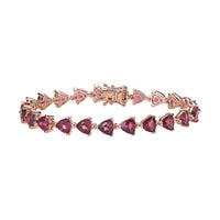Premium Natural Tanzanian Wine Garnet Bracelet in Vermeil Rose Gold Over Sterling Silver (7.25 In) 10.65 Grams 20.65 ctw