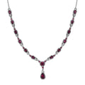 Premium Tanzanian Wine Garnet Necklace 18 Inches in Platinum Over Sterling Silver 5.40 ctw - Sticky add to cart bar