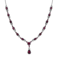 Premium Tanzanian Wine Garnet Necklace 18 Inches in Platinum Over Sterling Silver 5.40 ctw