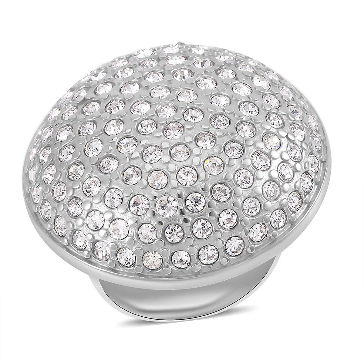 Austrian Crystal Ring in Stainless Steel