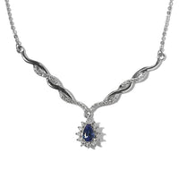 AAA Tanzanite and Moissanite Necklace 18 Inches in Platinum Over Sterling Silver 0.75 ctw