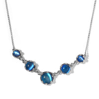 Aurora Moonstone (D) Necklace 18 Inches in Platinum Over Sterling Silver 9.50 ctw